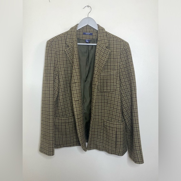 Vintage Ralph Lauren Chaps! 💞Wool Blend Brown Chaps Houndstooth Riding Jacket - Picture 10 of 16